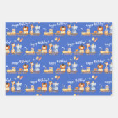 Partijdieren op Train Kind Oerwoud Happy Birthday Inpakpapier Vel (Voorkant)