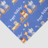 Partijdieren op Train Kind Oerwoud Happy Birthday Tissuepapier (Detail)