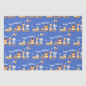 Partijdieren op Train Kind Oerwoud Happy Birthday Tissuepapier (Voorkant)