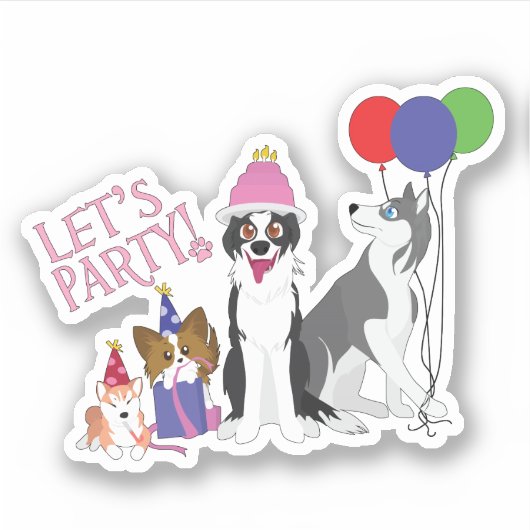 partijdieren sticker (Voorkant)