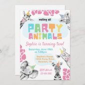 partijdierenuitnodiging | Dag van de dieren Kaart (Voorkant / Achterkant)
