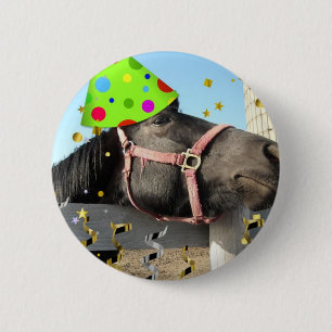 partijdierpaard ronde button 5,7 cm