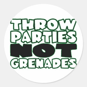 Partijen zonder Grenades Ronde Sticker