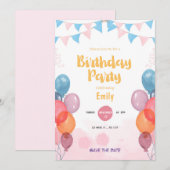 partijgeel uitnodiging voor het afspelen van kleur (Voorkant / Achterkant)