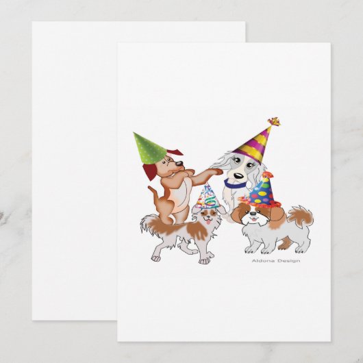 Partijhuisdieren Feestdagenkaart (Voorkant / Achterkant)