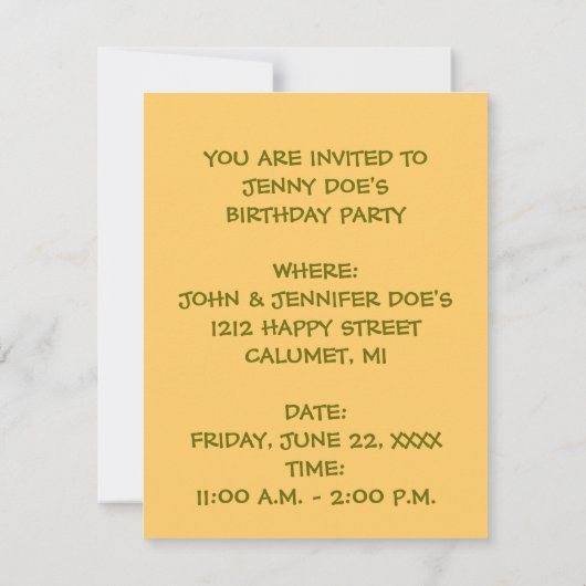 PARTIJINVITATIE CIRCUS TIGHTROPE ~ EZ2 CUSTOMIZE! KAART (Achterkant)