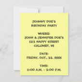 PARTIJINVITATIE GESLOTEN ~ EENVOUDIG AAN TE PASSEN KAART (Achterkant)