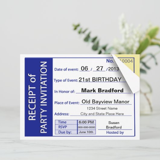 PARTIJINVITATIE - ONTVANGST - MULTIDOELEINDE KAART (Staand voorkant)