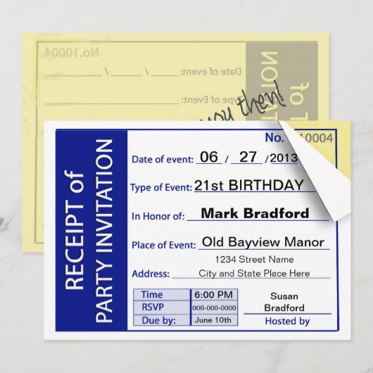 PARTIJINVITATIE - ONTVANGST - MULTIDOELEINDE KAART (Voorkant / Achterkant)