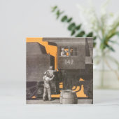 PARTIJINVITATIEMOTOR LOCOMOTIEVE MOTOR KAART (Staand voorkant)