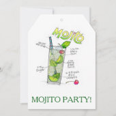 PARTIJINVITATIES - MOJITO RECIPE COCKTAIL ART KAART (Voorkant)