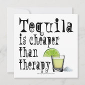 PARTIJINVITATIES, TEQUILA IS KAPER DAN THERAPIE KAART (Voorkant)