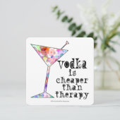PARTIJINVITATIES, VODKA IS KAPER DAN THERAPIE KAART (Staand voorkant)