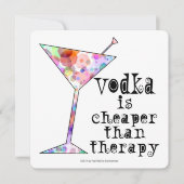 PARTIJINVITATIES, VODKA IS KAPER DAN THERAPIE KAART (Voorkant)