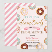 Partijkaart voor donut en diamant vrijgezellenfees kaart (Voorkant / Achterkant)