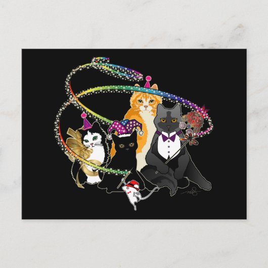 Partijkatten Uitnodiging Briefkaart (Voorkant)