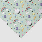 Partijlamp op blauw weefselpapier tissuepapier (Detail)