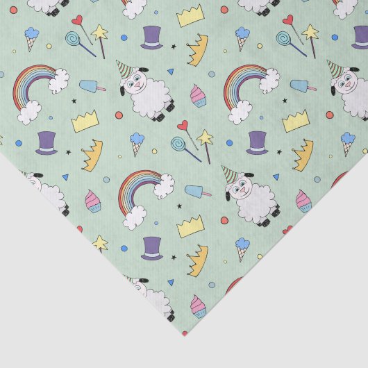 Partijlamp op blauw weefselpapier tissuepapier (Detail)