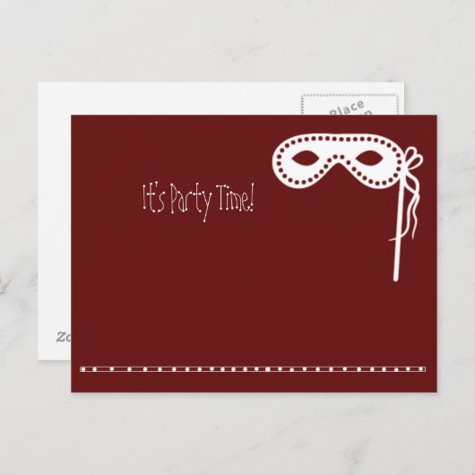 partijmasker uitnodigingen (Voorkant / Achterkant)