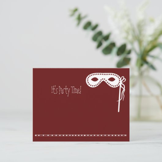 partijmasker uitnodigingen (Staand voorkant)