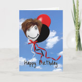 partijmeisje op ballon kaart (Voorkant)