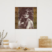  partijmeisje over Victoriaans Poster in de bosbou (Keuken)