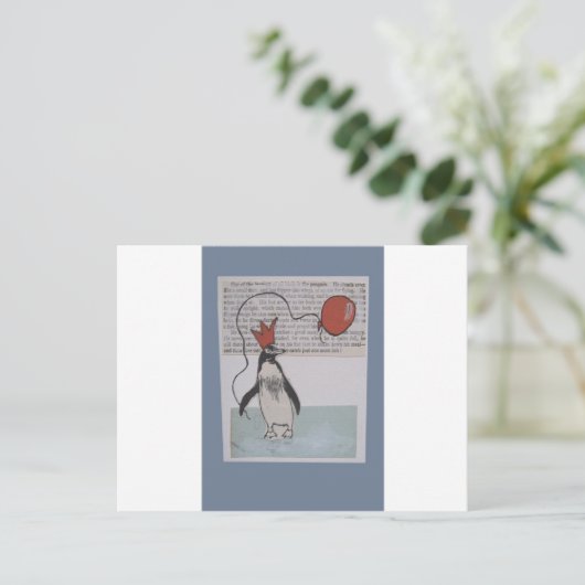 partijpinguïn briefkaart (Staand voorkant)