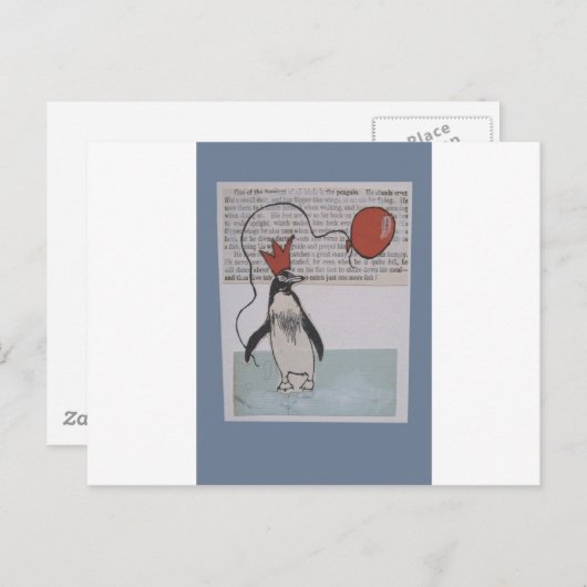 partijpinguïn briefkaart (Voorkant / Achterkant)