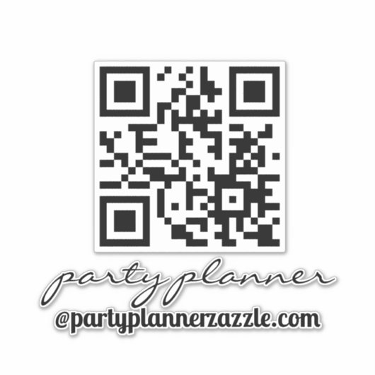 partijplanner om het even welke Bedrijfs QR-coderi Sticker (Voorkant)