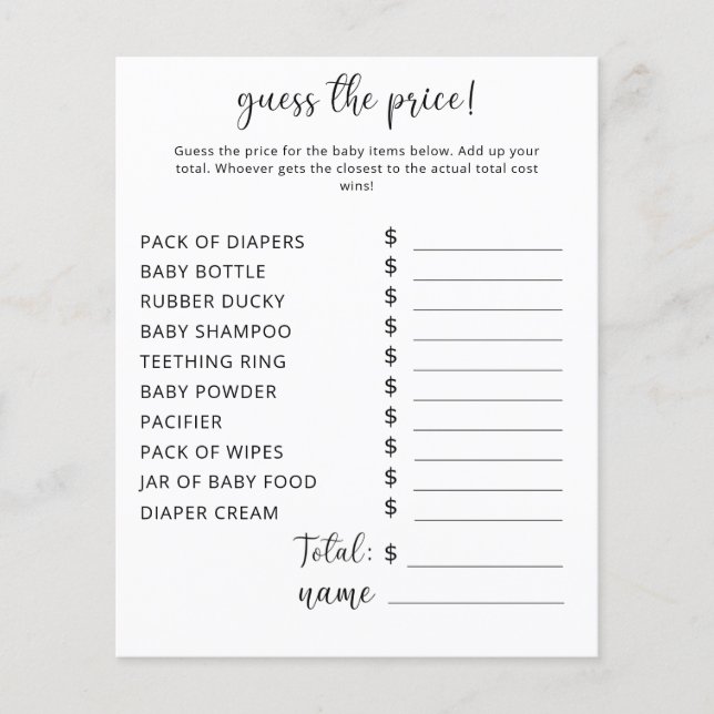 Partijspelletjes | Prijs-gokspel (Voorkant)