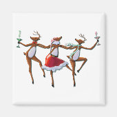 PARTIJTIJD DANCING REINDEER by SHARON SHARPE Magneet (Voorkant)