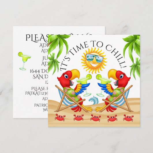 PARTIJTIJD Uitnodiging (Voorkant / Achterkant)