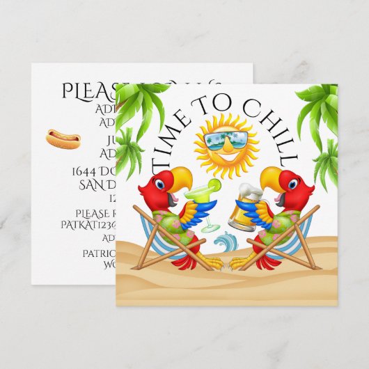 PARTIJTIJD Uitnodiging (Voorkant / Achterkant)