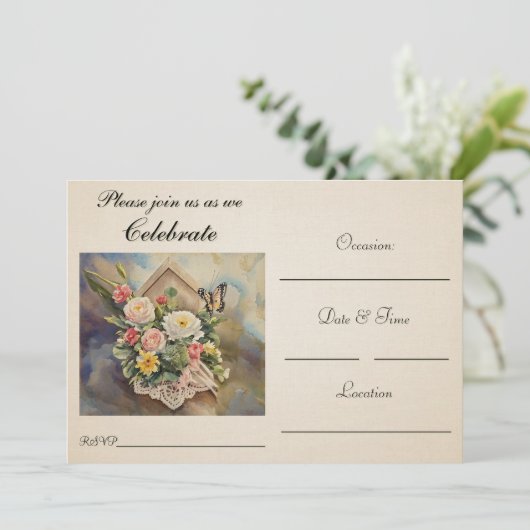 partijuitnodiging aankondiging (Staand voorkant)