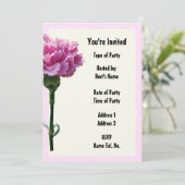 partijuitnodiging - anjerontwerp kaart (Staand voorkant)