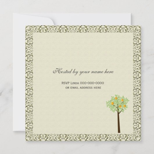 partijuitnodiging, appelboom kaart (Achterkant)