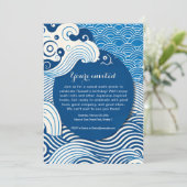 partijuitnodiging geïnspireerd door Japanse blauwe Kaart (Staand voorkant)