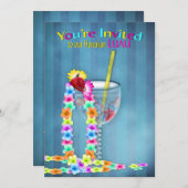 partijuitnodiging - Hawaiian Luau - Beverage/Drink Kaart (Voorkant / Achterkant)