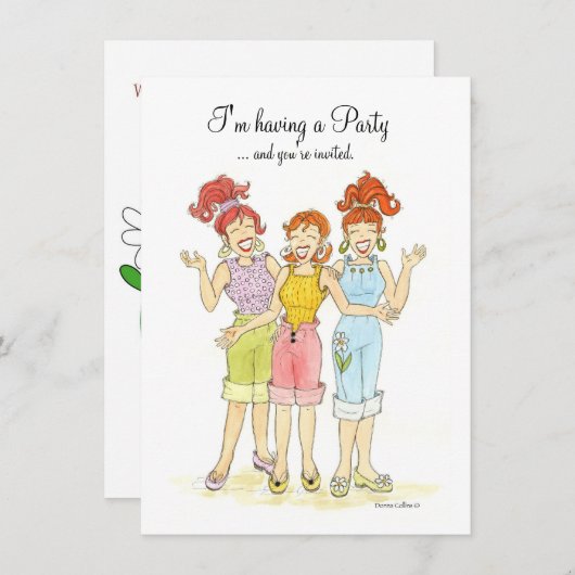 partijuitnodiging kaart (Voorkant / Achterkant)