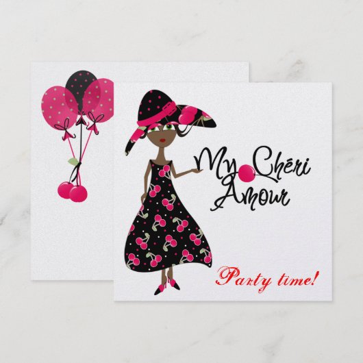 partijuitnodiging kaart (Voorkant / Achterkant)