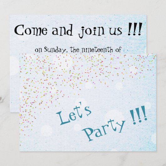 partijuitnodiging kaart (Voorkant / Achterkant)