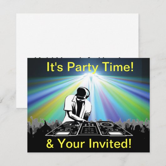 partijuitnodiging kaart (Voorkant / Achterkant)