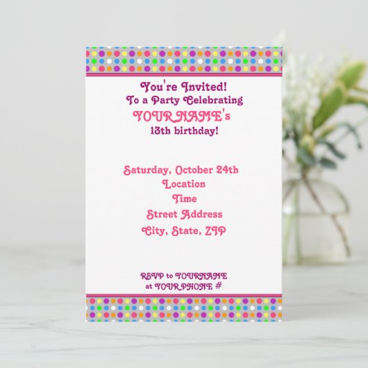 partijuitnodiging kaart (Staand voorkant)