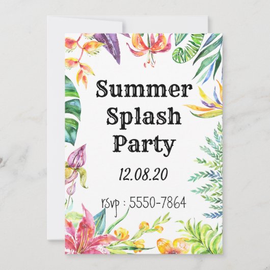 partijuitnodiging kaart (Voorkant)