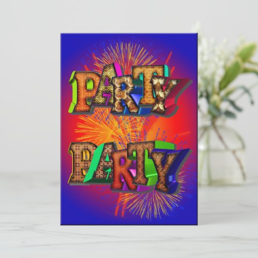 partijuitnodiging kaart (Staand voorkant)