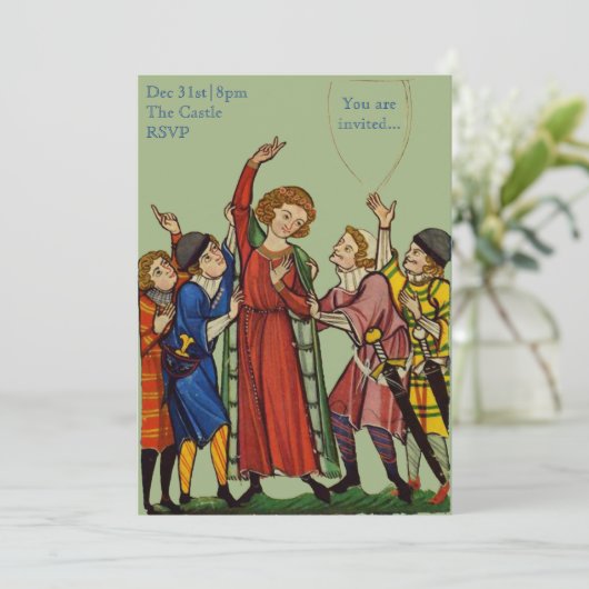 partijuitnodiging -  kaart (Staand voorkant)