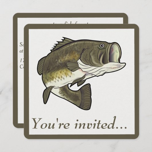 partijuitnodiging: Largemouth Bass Kaart (Voorkant / Achterkant)