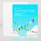 partijuitnodiging met Pennants Kaart (Voorkant / Achterkant)