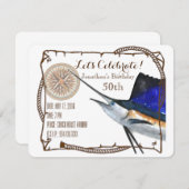 partijuitnodiging met zeeduivel kaart (Voorkant / Achterkant)