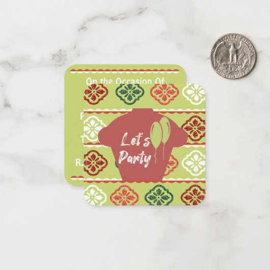 partijuitnodiging notitiekaartje (Voorkant / Achterkant in situ)